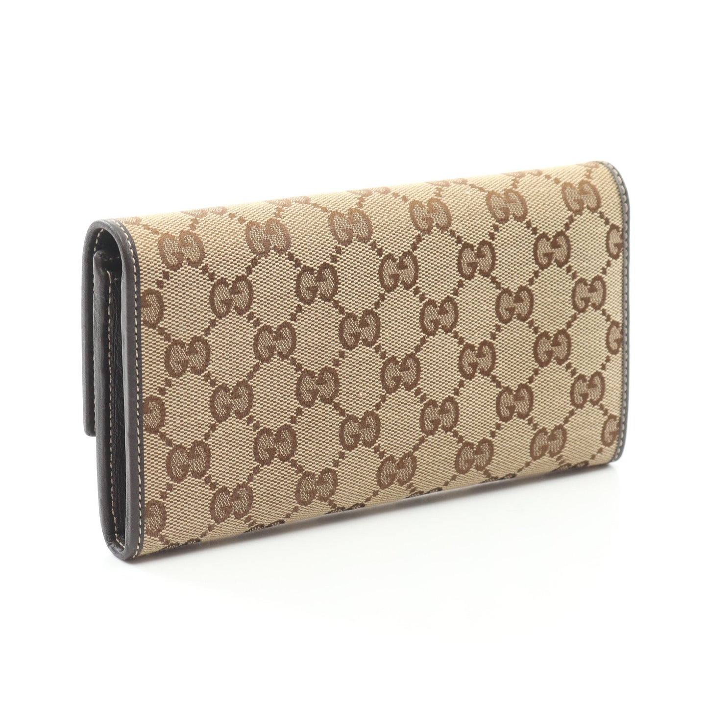 Luxury Gucci Trending 2025 Lovely Bi-fold Long Wallet Canvas Leather Beige Dark brown