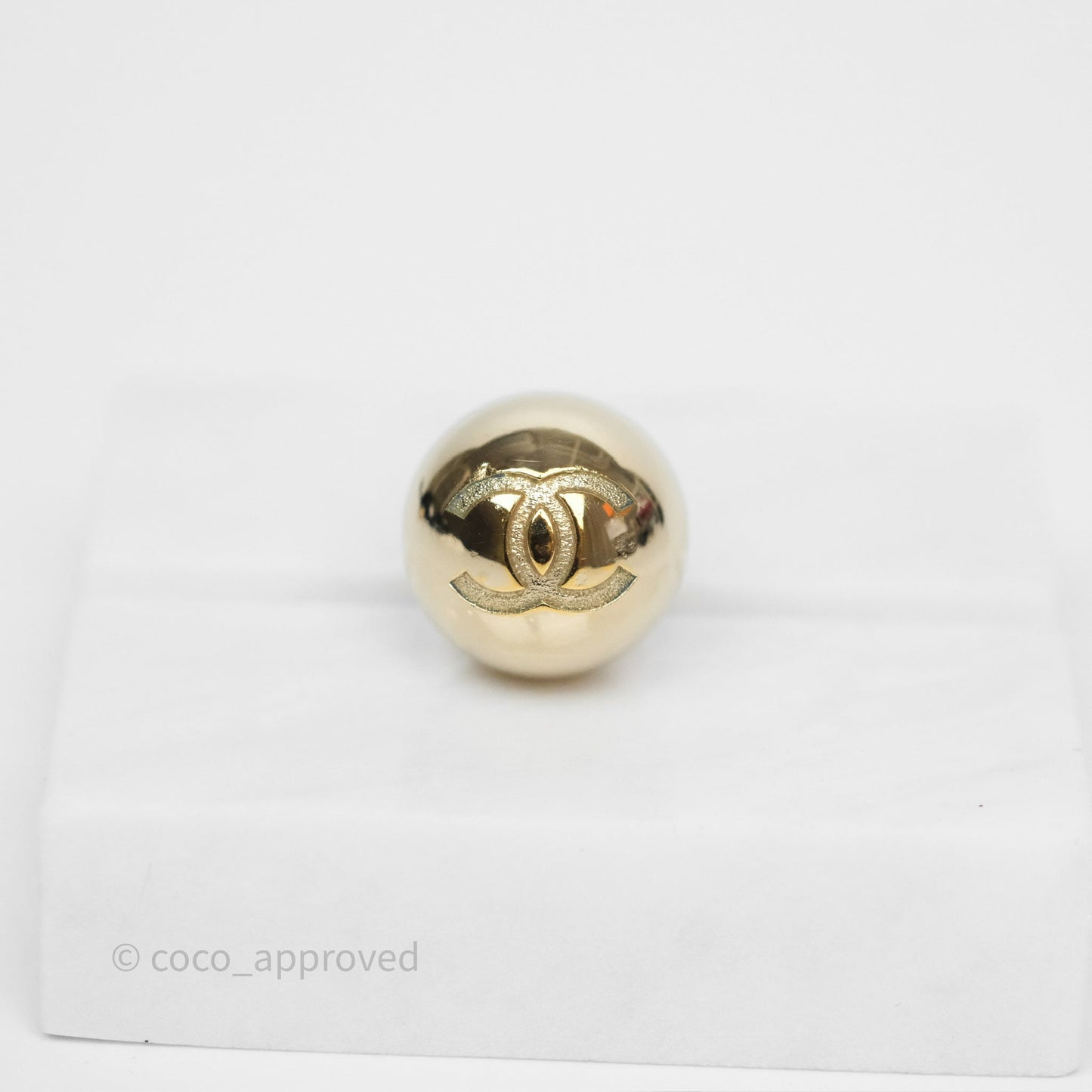 Chanel CC Sphere Earrings Gold Tone 21S