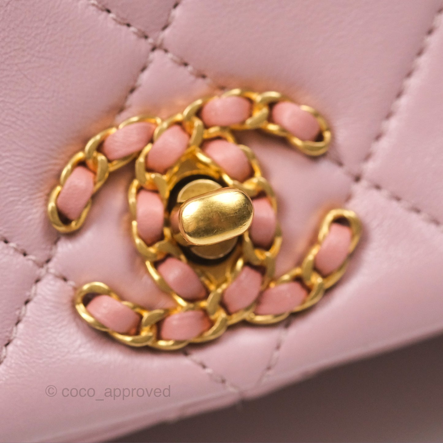 Chanel Flap Bag Dusty Pink Lambskin Aged Gold Hardware 24P