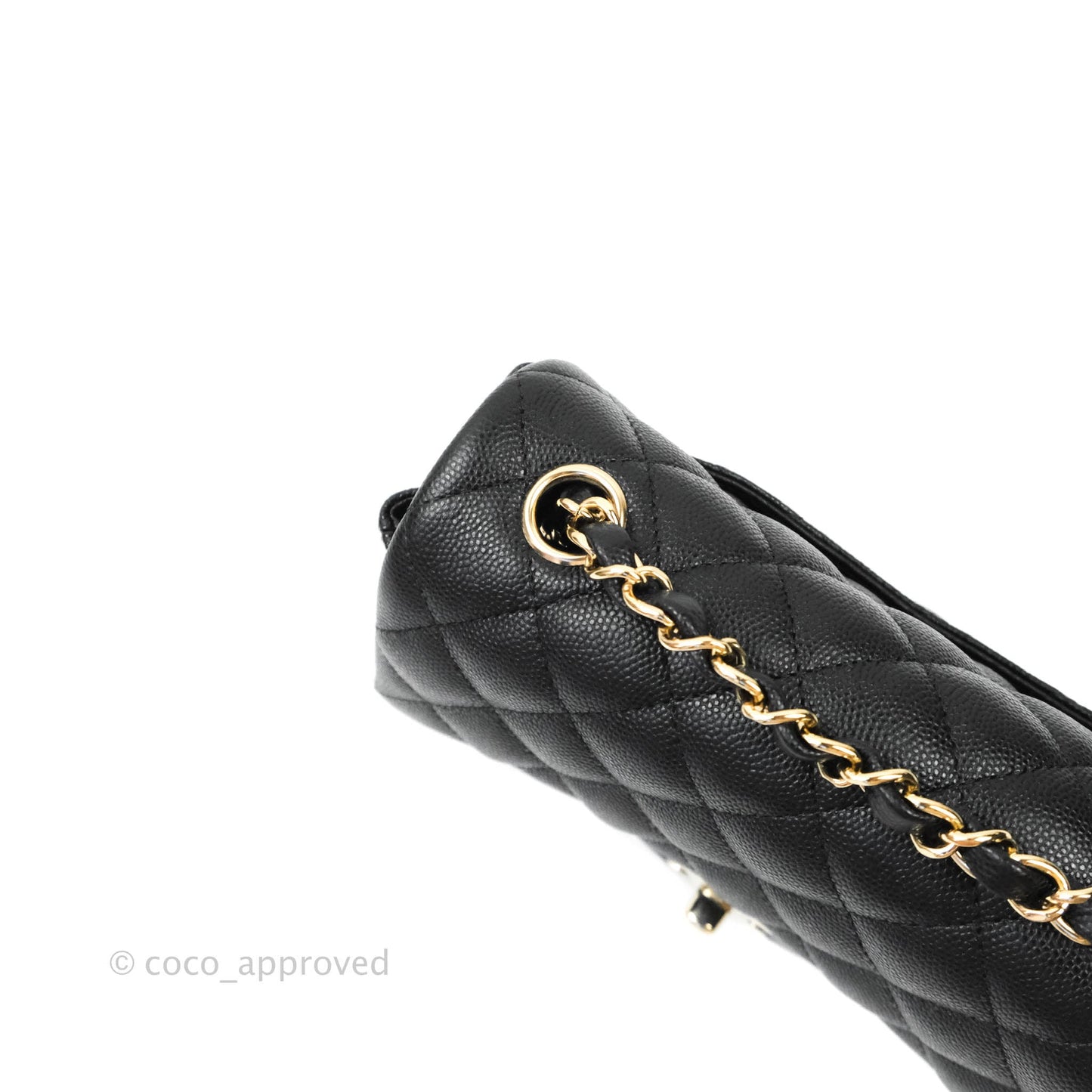 Chanel Classic Quilted Mini Rectangular Flap Black Caviar Gold Hardware 18B