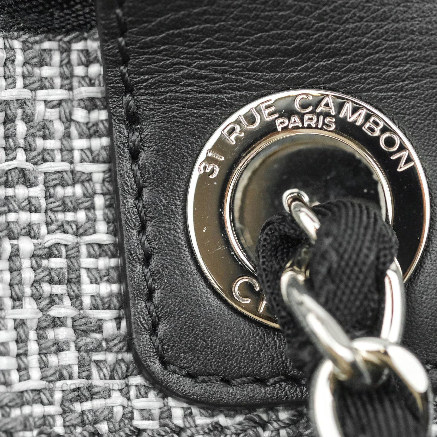 Chanel Large Deauville Charcoal Grey Tweed