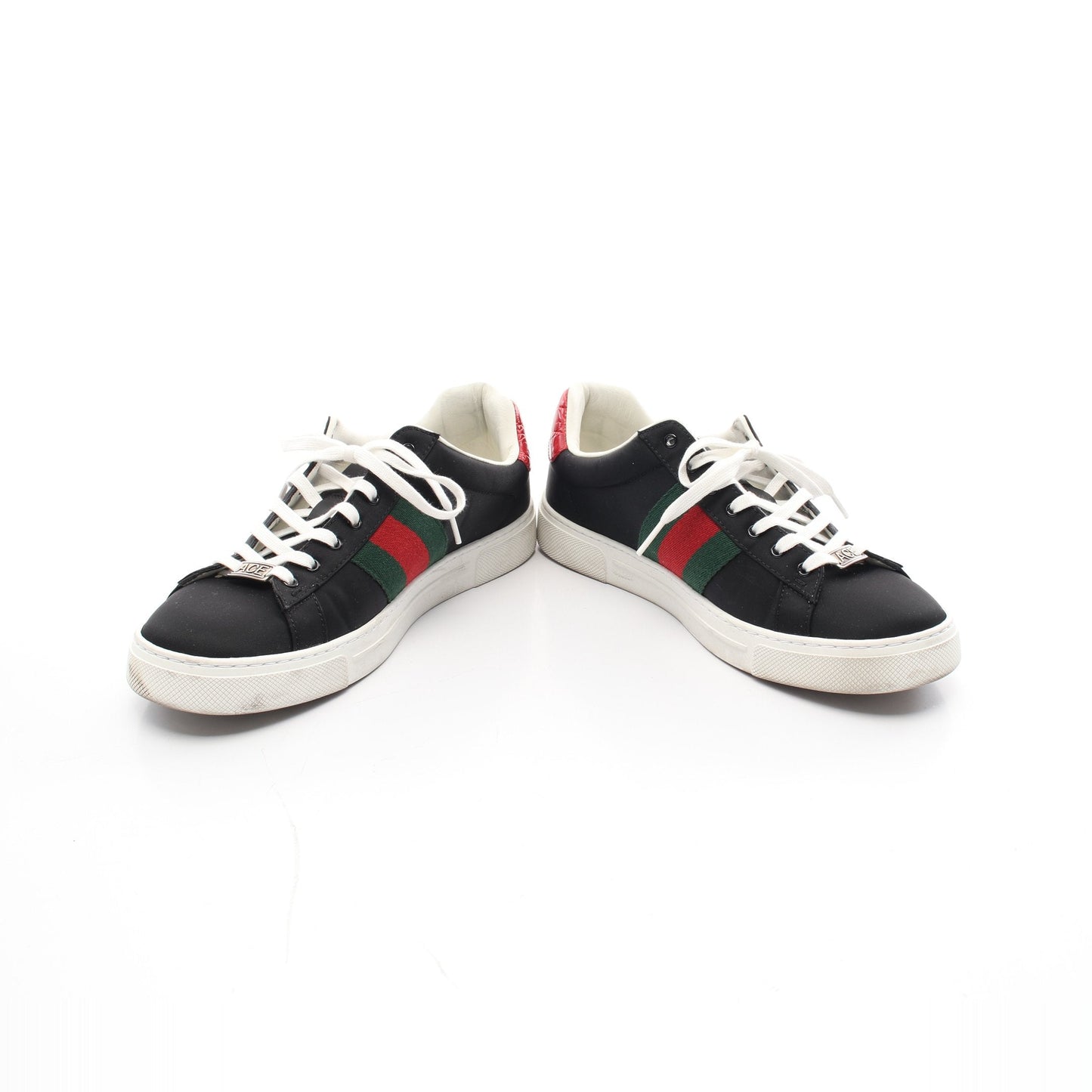 Luxury Gucci Trending 2025 ACE Ace Sneakers Nylon Leather Black Red Green Croc embossed