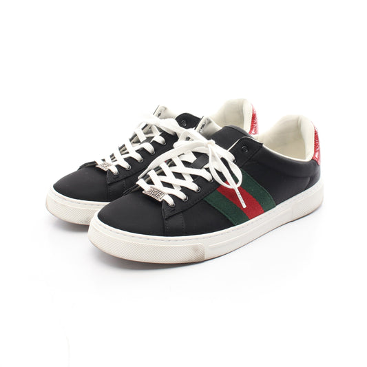 Luxury Gucci Trending 2025 ACE Ace Sneakers Nylon Leather Black Red Green Croc embossed