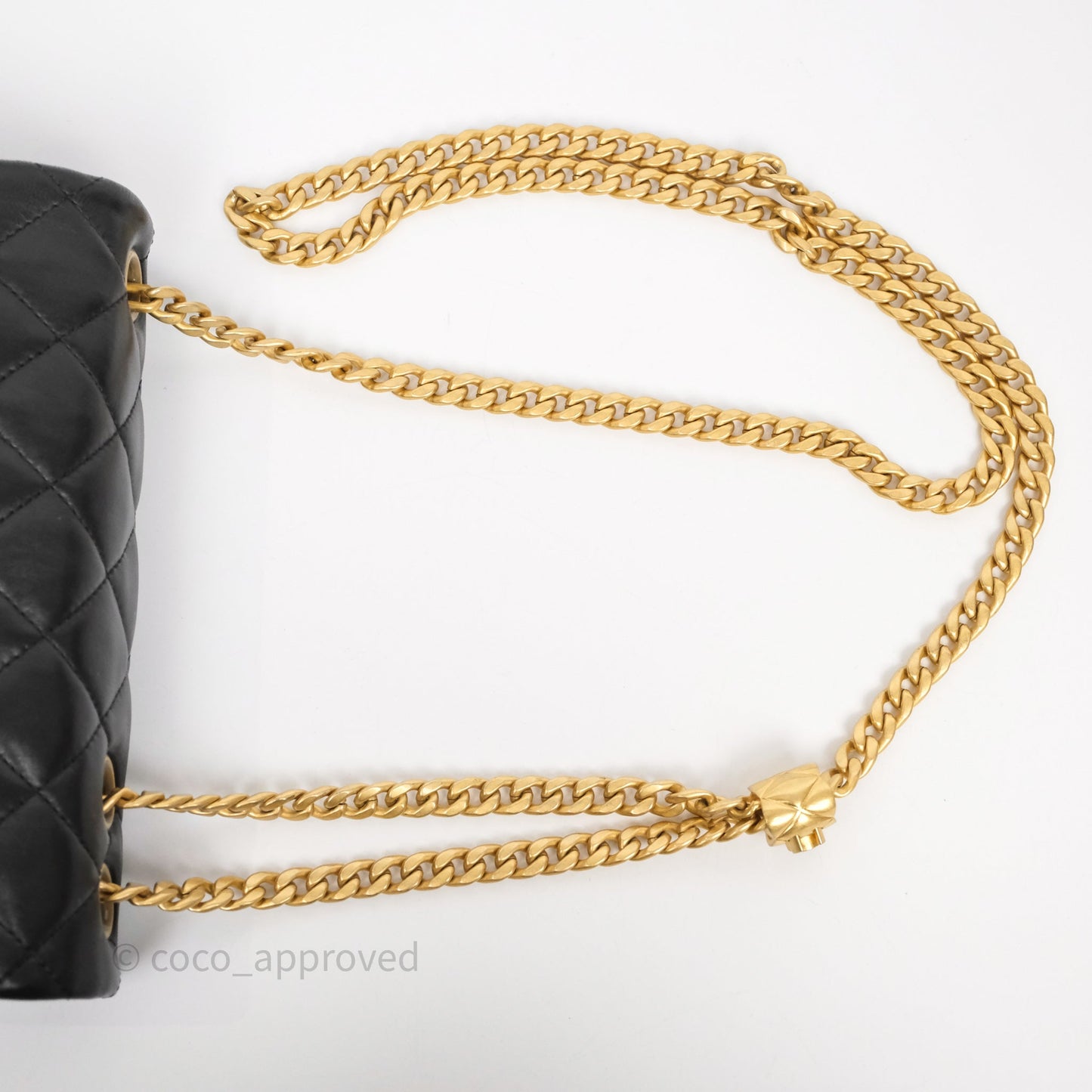 Chanel Small All Slide Adjustable Chain Flap Bag Black Lambskin Aged Gold Hardware 22K