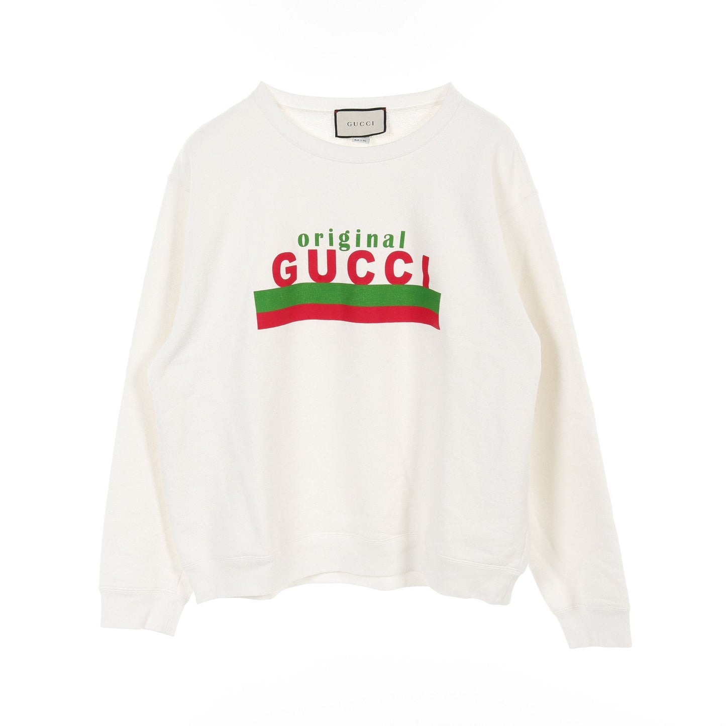 Luxury Gucci Trending 2025 Sweatshirt Crew neck Logo print Cotton White Multicolor