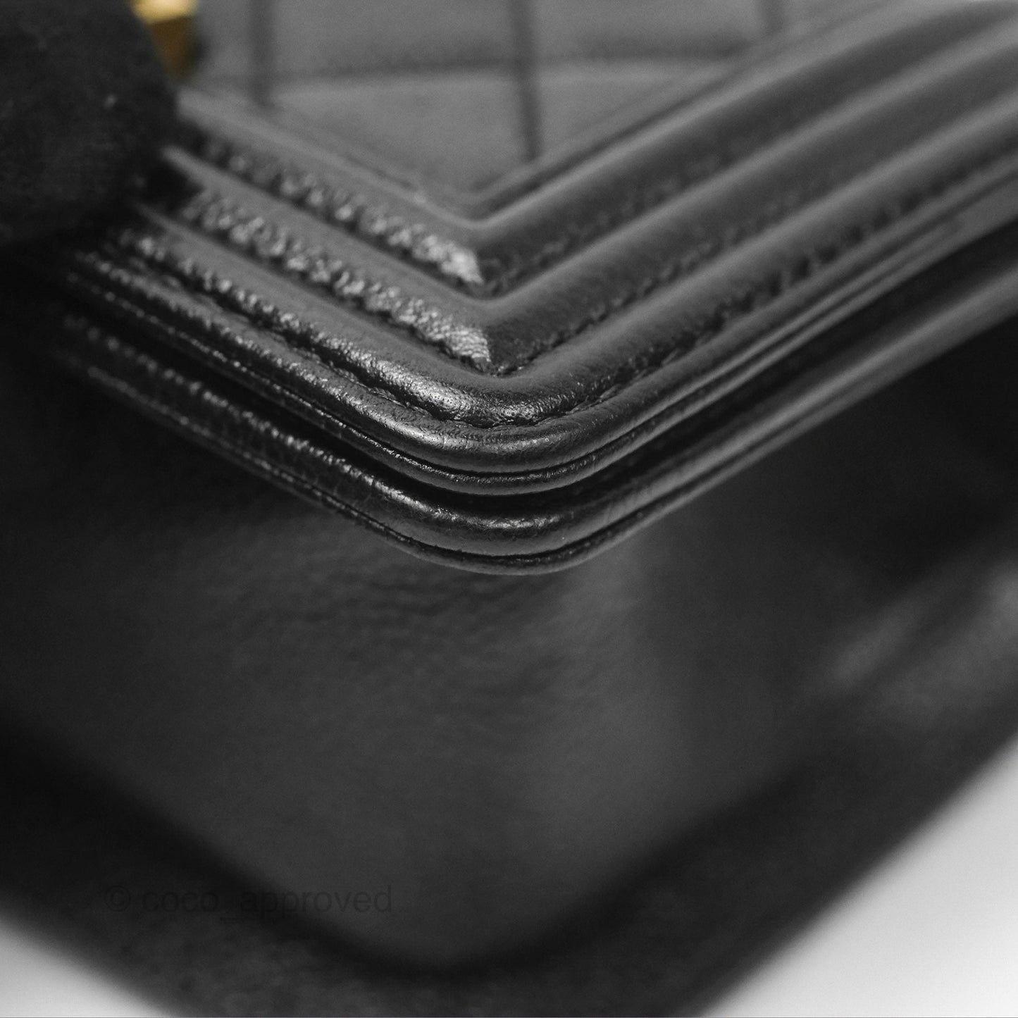 Chanel Mini Boy Black Caviar Aged Gold Hardware