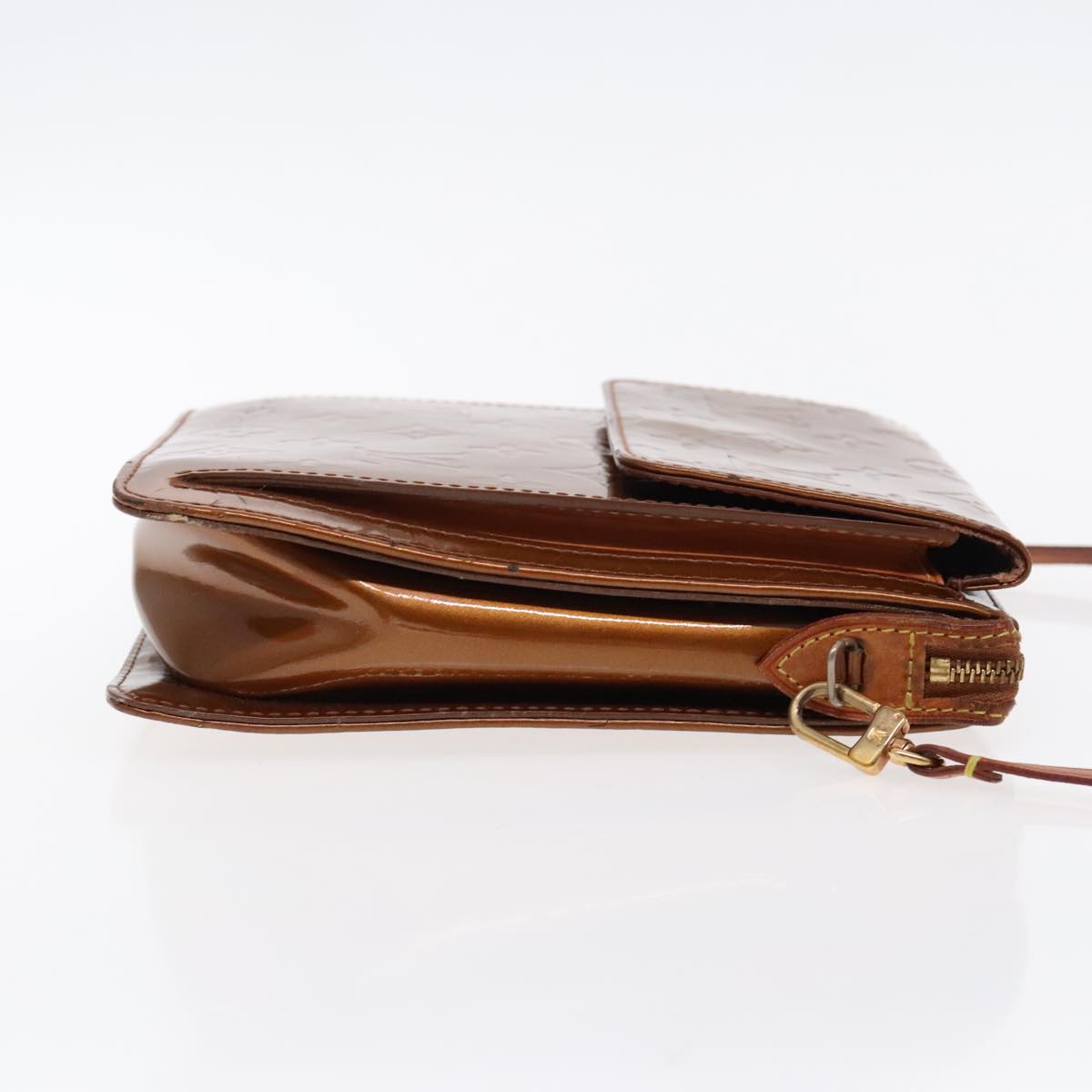 LOUIS VUITTON Monogram Vernis Motto Accessory Pouch Bronze M91138 LV 96276