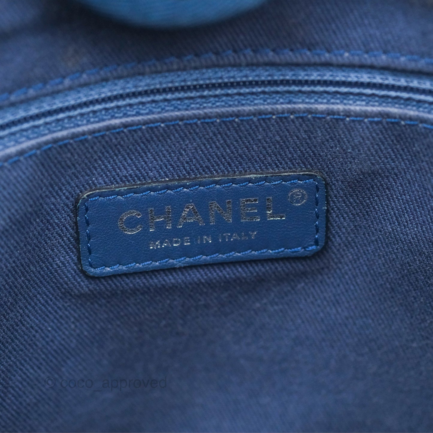 Chanel Medium Deauville Tote Blue Canvas