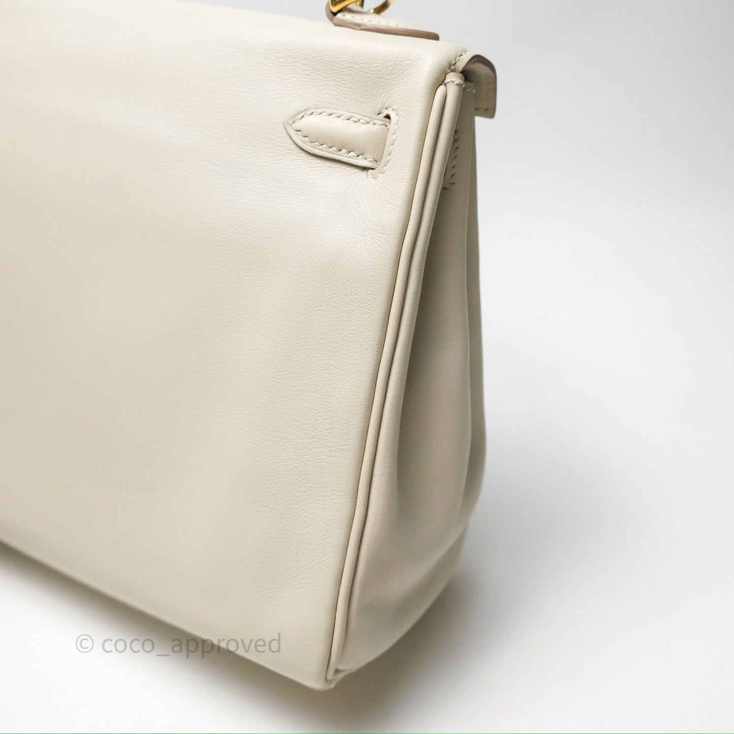 Hermès Retourne Swift Kelly 25 Gris Perle 80 Gold Hardware