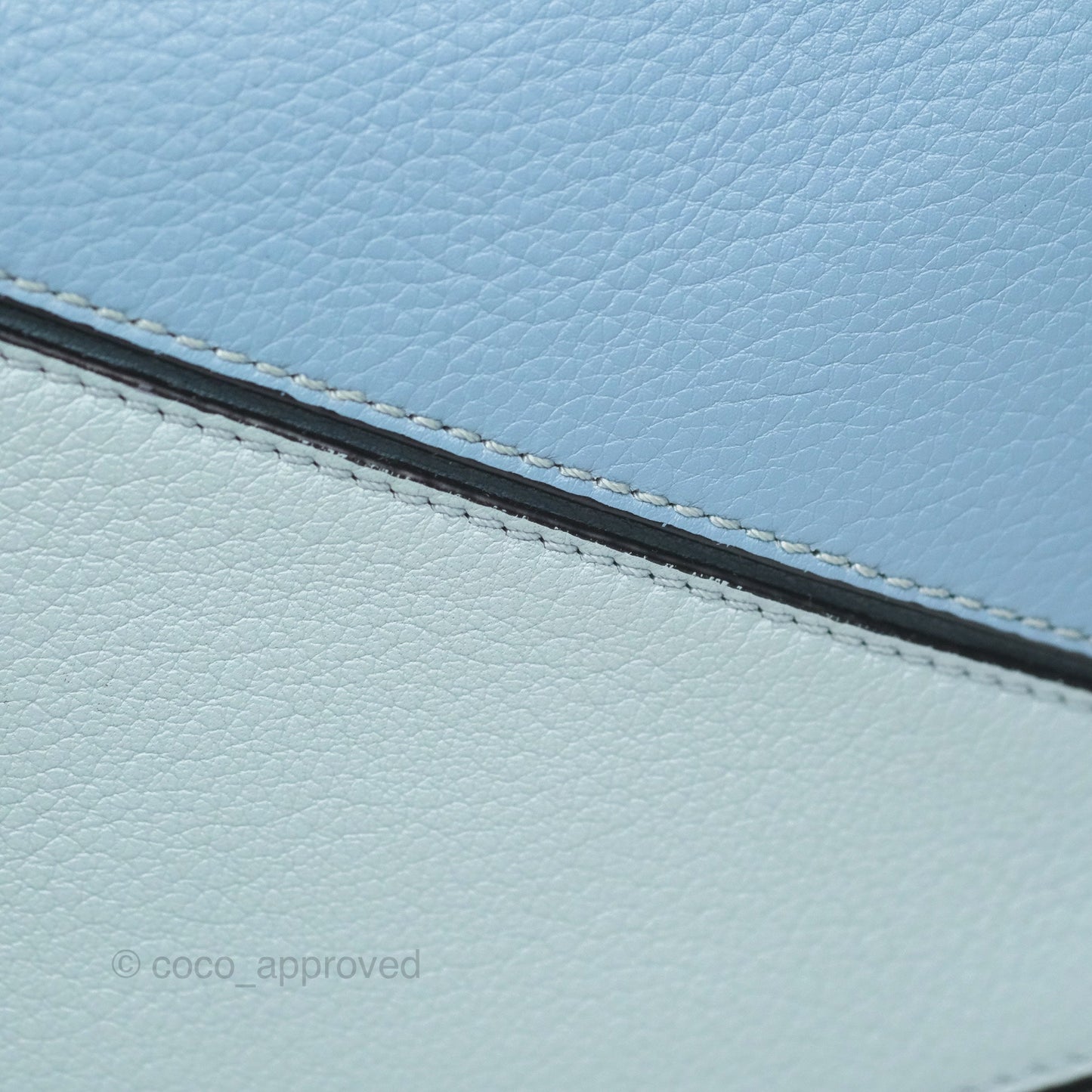 Loewe Small Puzzle Bag Blue Grained Calfskin Gold Hardware