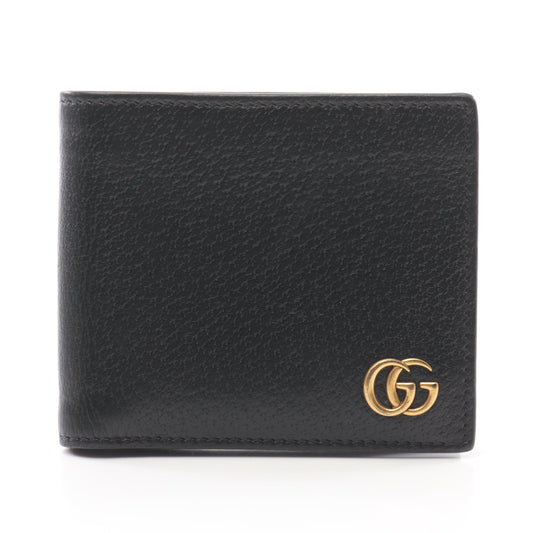 Luxury Gucci Trending 2025 GG Marmont Bi-fold wallet Leather Black