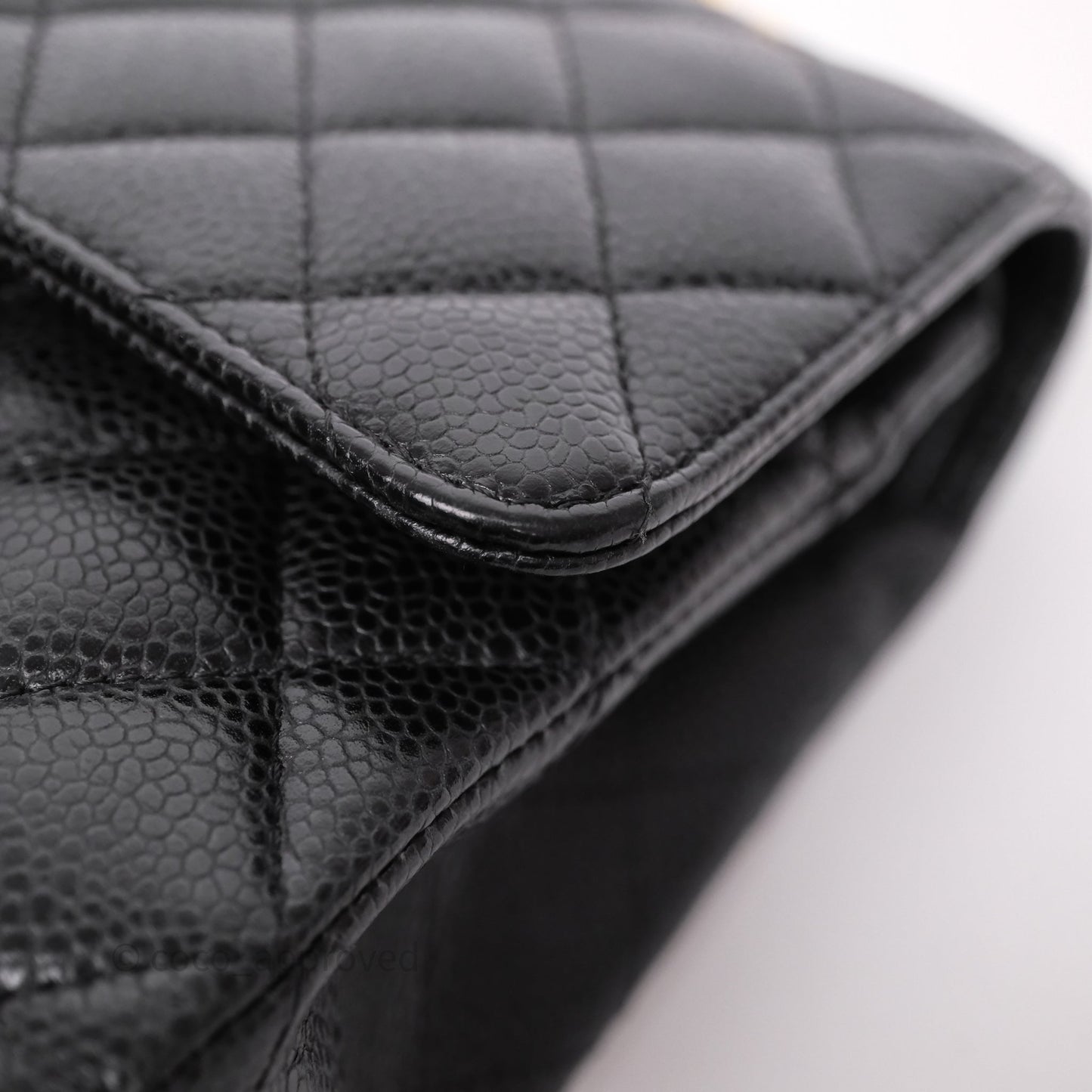 Chanel Classic M/L Medium Flap Quilted Black Caviar Gold Hardware
