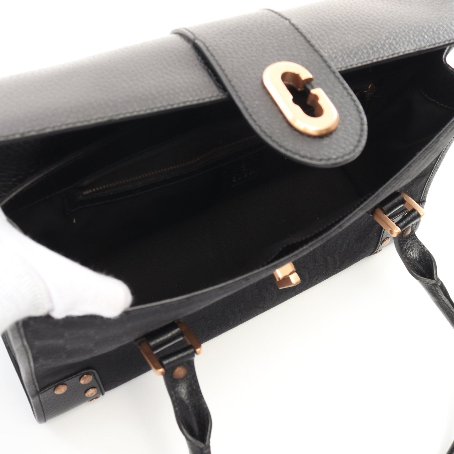 Luxury Gucci Trending 2025 GG canvas Handbag Tote bag Canvas Leather Black