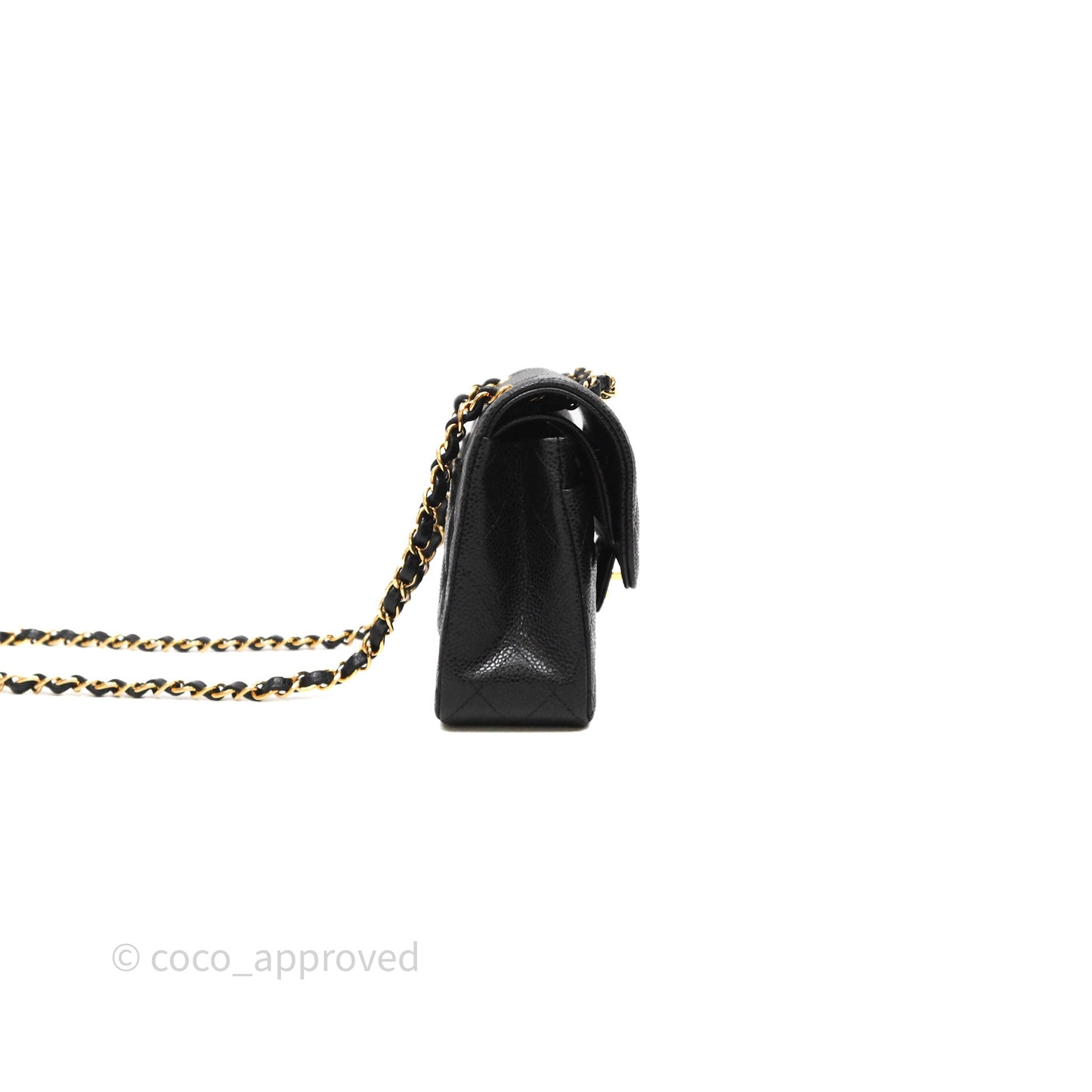 Chanel Small Classic Flap Quilted Black Caviar Gold Hardware