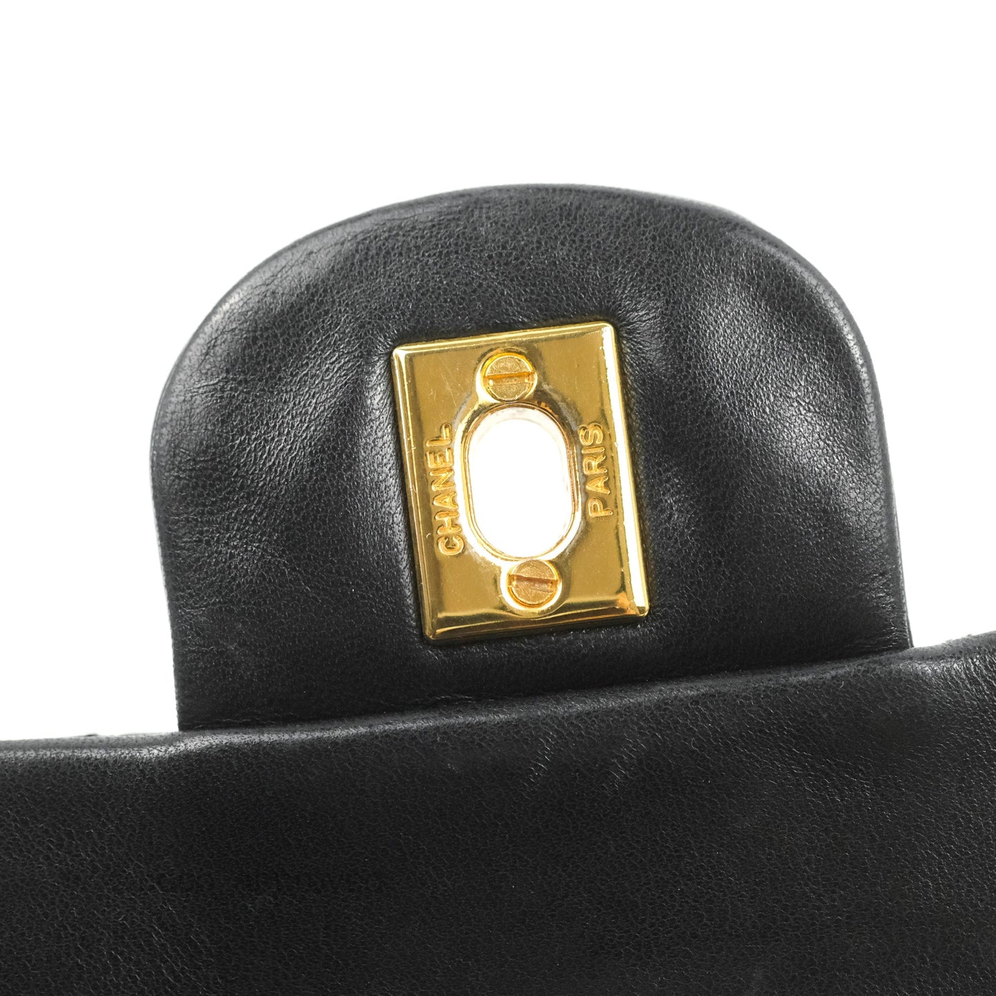 Chanel Vintage Medium Double Flap Black Lambskin 24K Gold Hardware