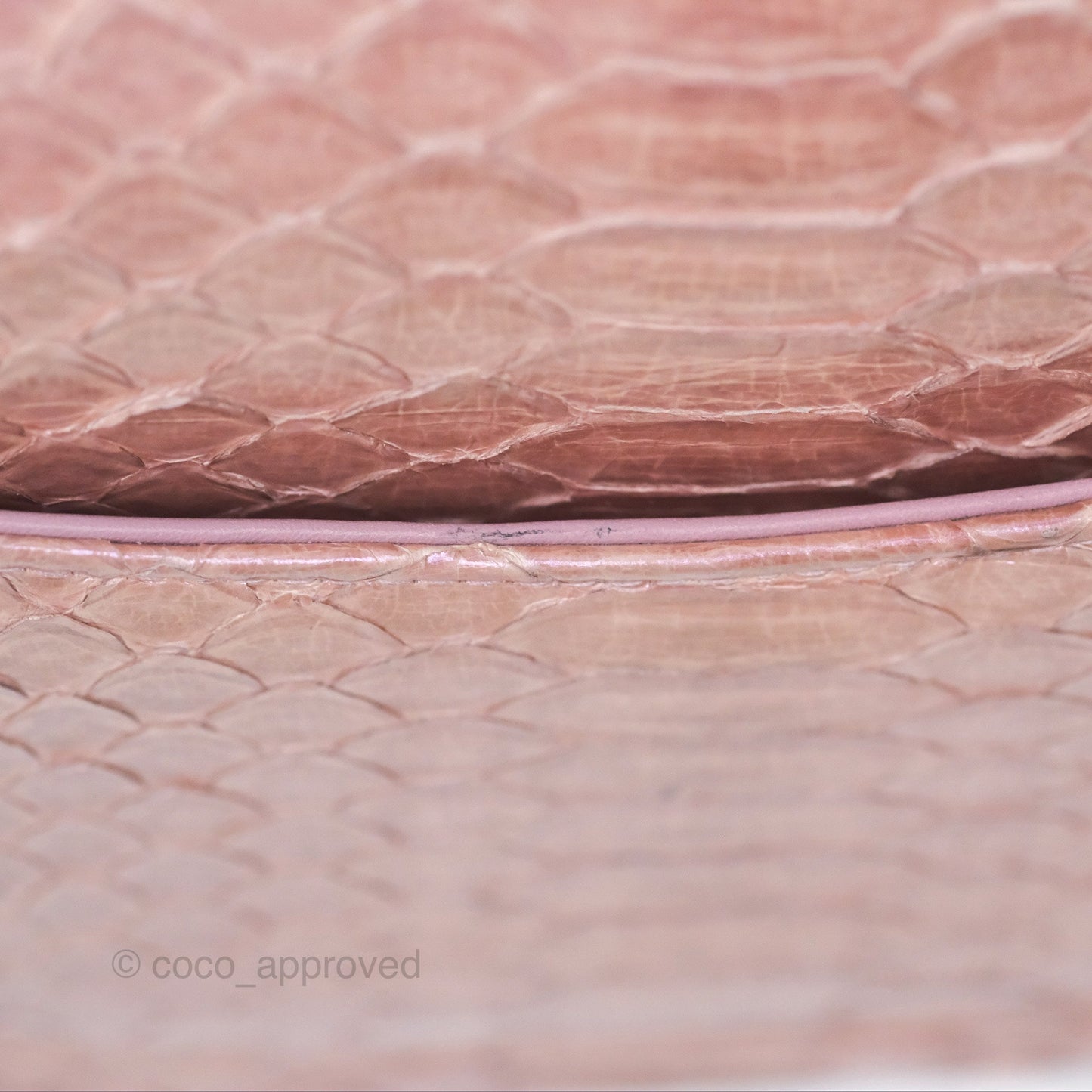 Chanel Classic M/L Medium Flap Quilted Iridescent Pink Python Gold Hardware