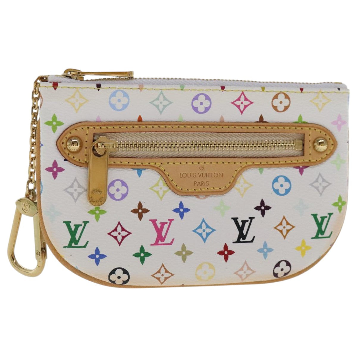 LOUIS VUITTON Monogram Multicolor Pochette MM Pouch White M60028 LV 96393