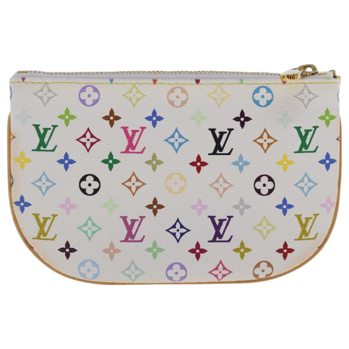 LOUIS VUITTON Monogram Multicolor Pochette MM Pouch White M60028 LV 96393