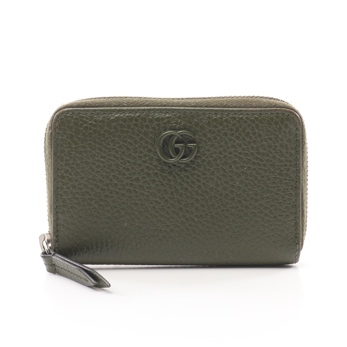 Luxury Gucci Trending 2025 Double G Coin purse Leather Khaki green