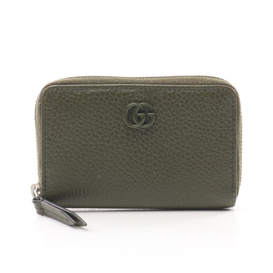 Luxury Gucci Trending 2025 Double G Coin purse Leather Khaki green