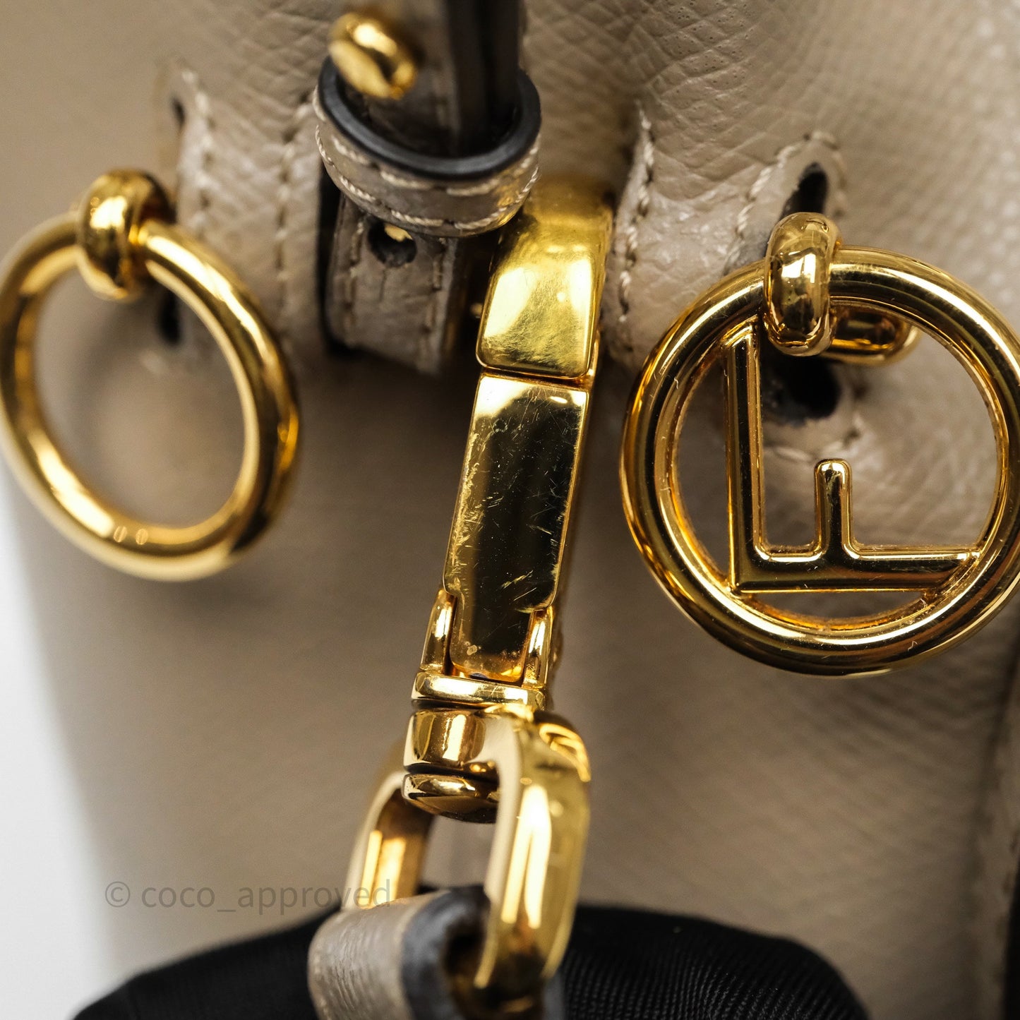 Fendi Mini Mon Tresor Bucket Bag Tortora Grained Calfskin