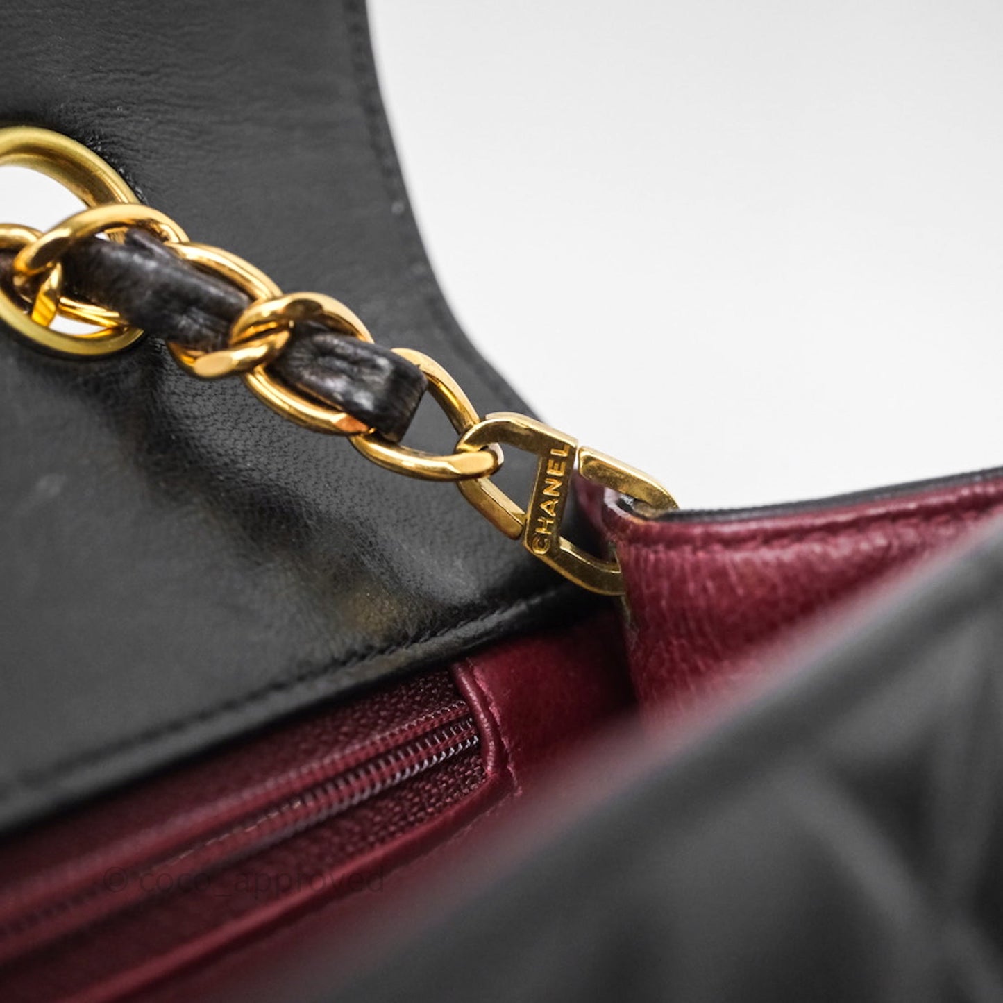 Chanel Vintage Medium Classic Diana Flap Bag Black Lambskin 24K Gold Hardware