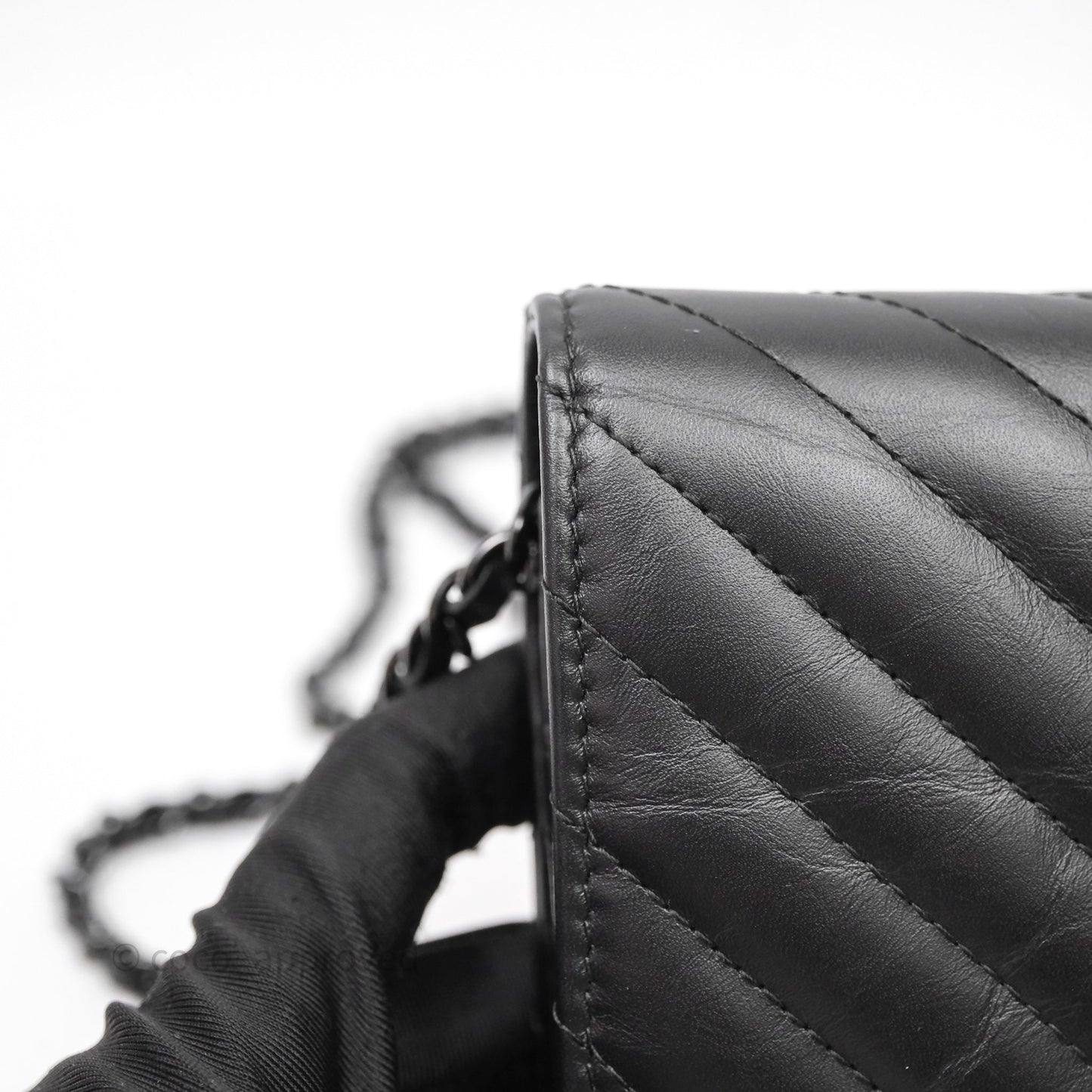 Chanel WOC Chevron Reissue So Black Calfskin