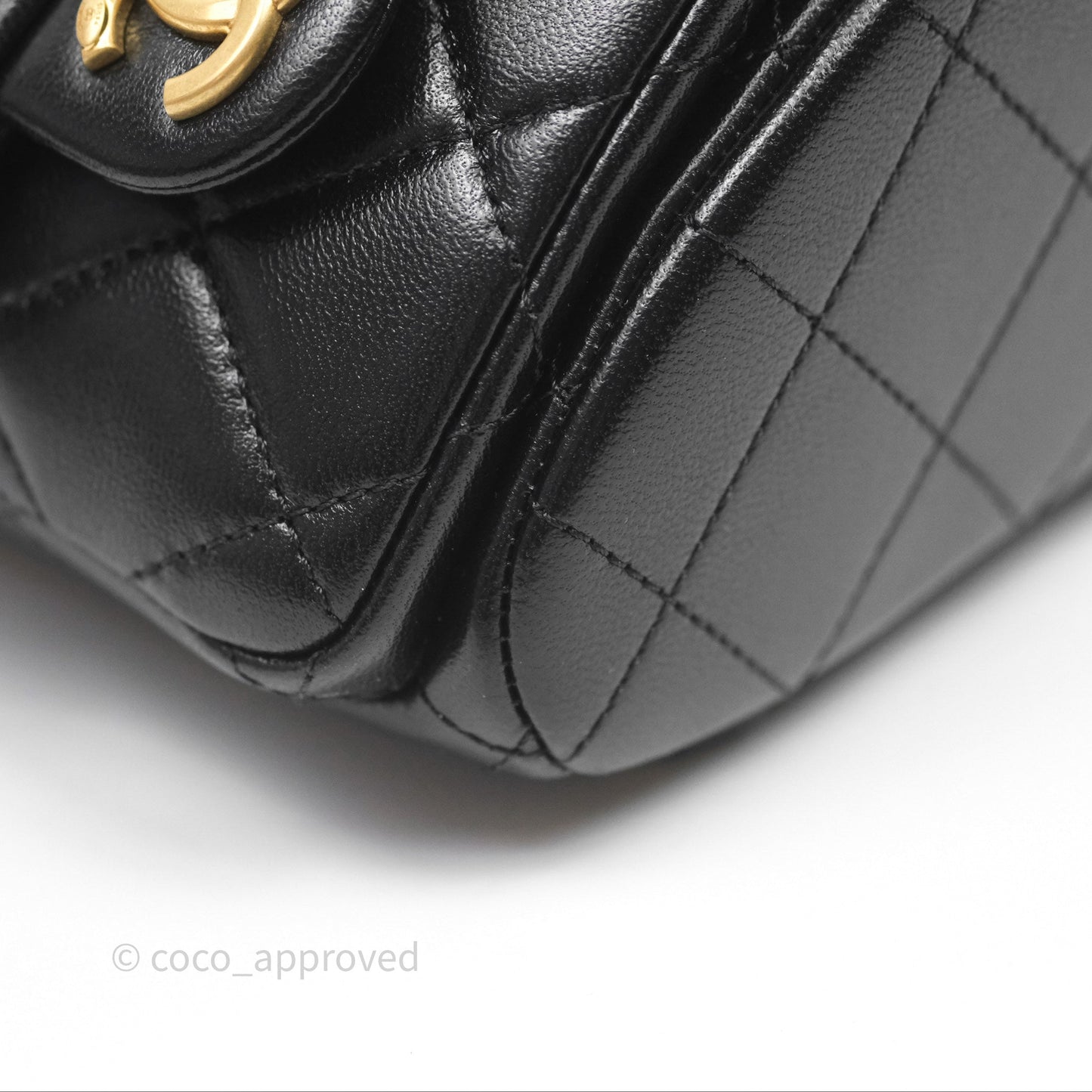Chanel Double Pocket Black Lambskin Gold Hardware