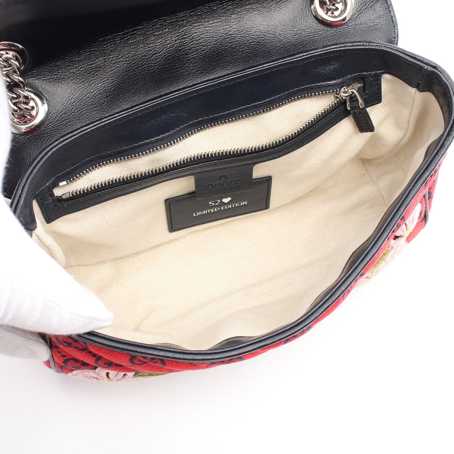 Luxury Gucci Trending 2025 GG Marmont Quilting Small GG canvas Chain shoulder bag Flower Canvas Leather Red Multicolor 52LIMITEDEDITION