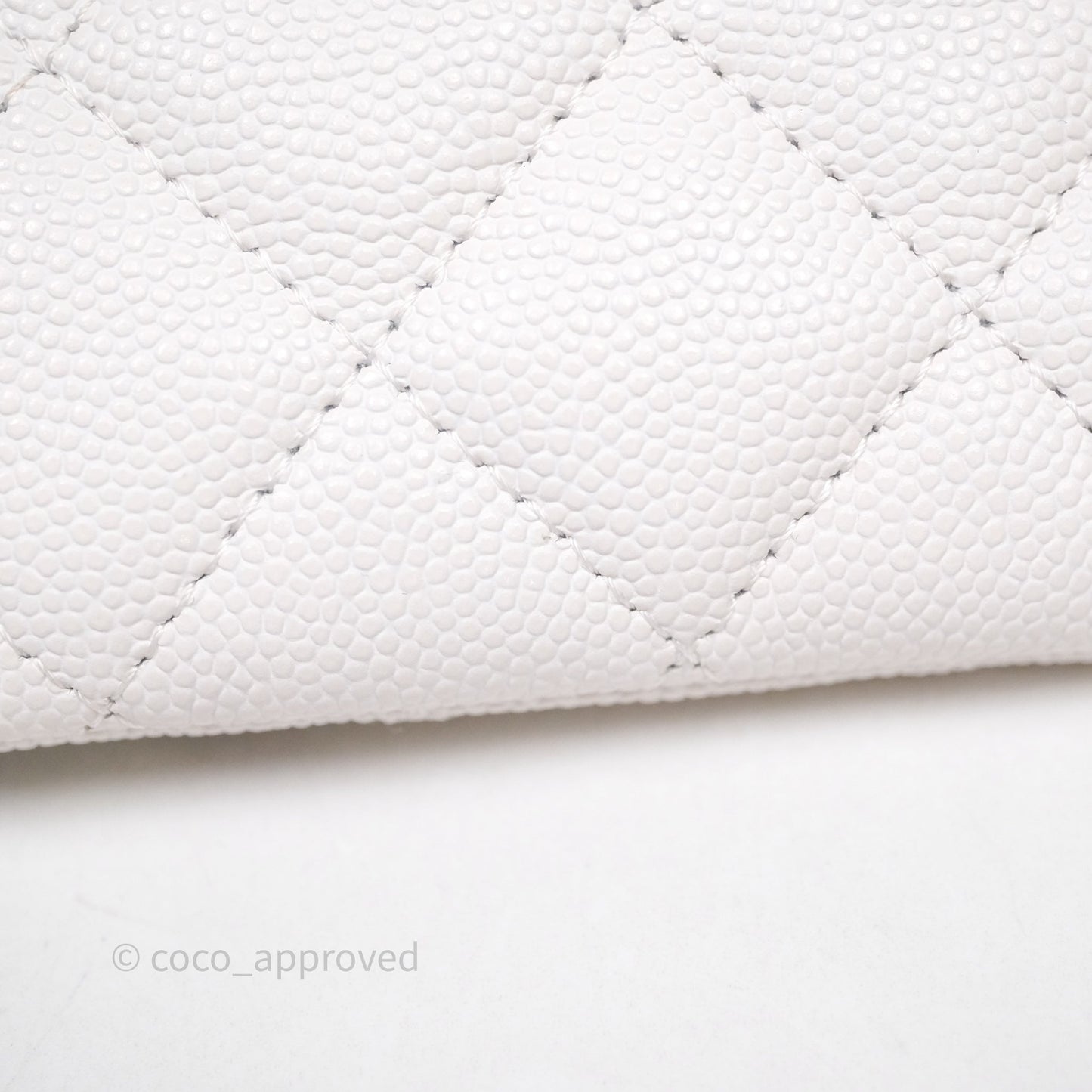 Chanel Quilted Classic Zip Card Holder Wallet White Caviar Gold Hardware