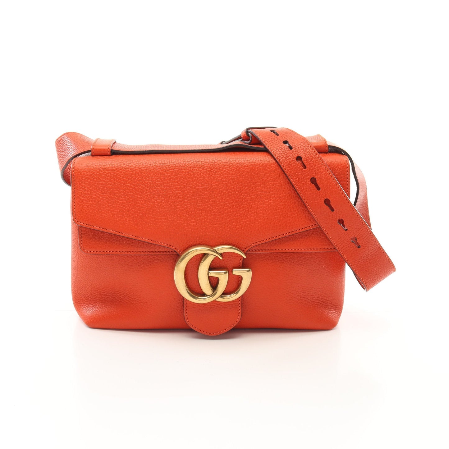 Luxury Gucci Trending 2025 GG Marmont Shoulder bag Leather Orange