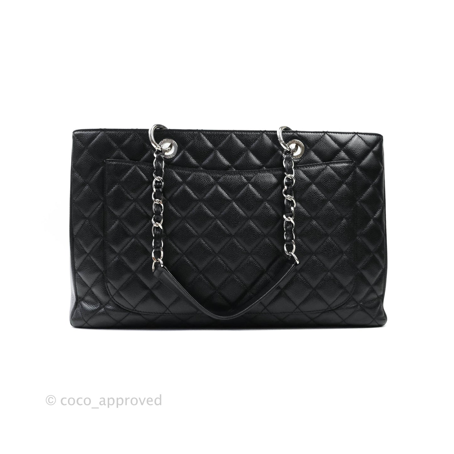 Chanel GST XL Black Caviar Silver Hardware
