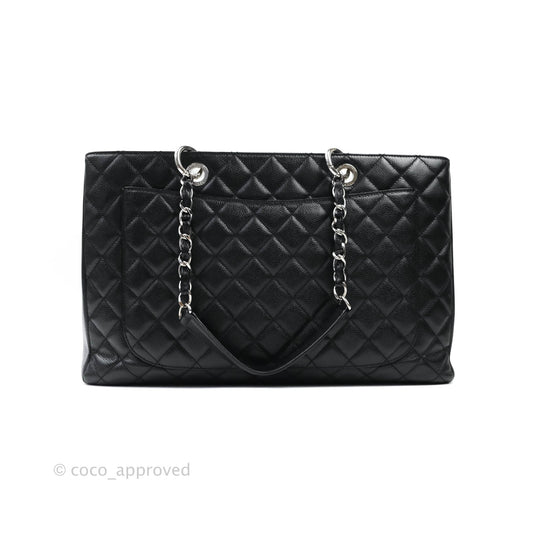 Chanel GST XL Black Caviar Silver Hardware