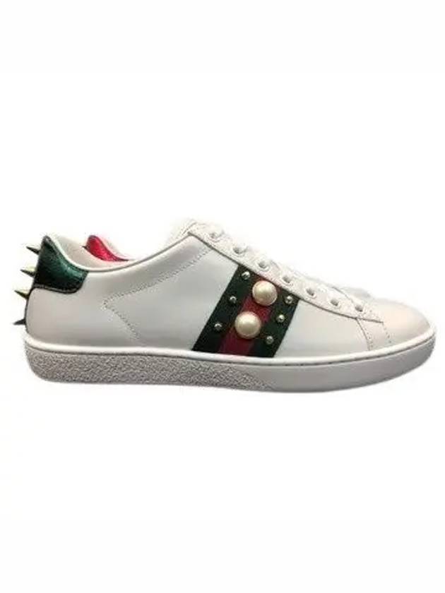 Luxury Gucci Trending 2025 Ace Stud Leather Low Top Sneakers White