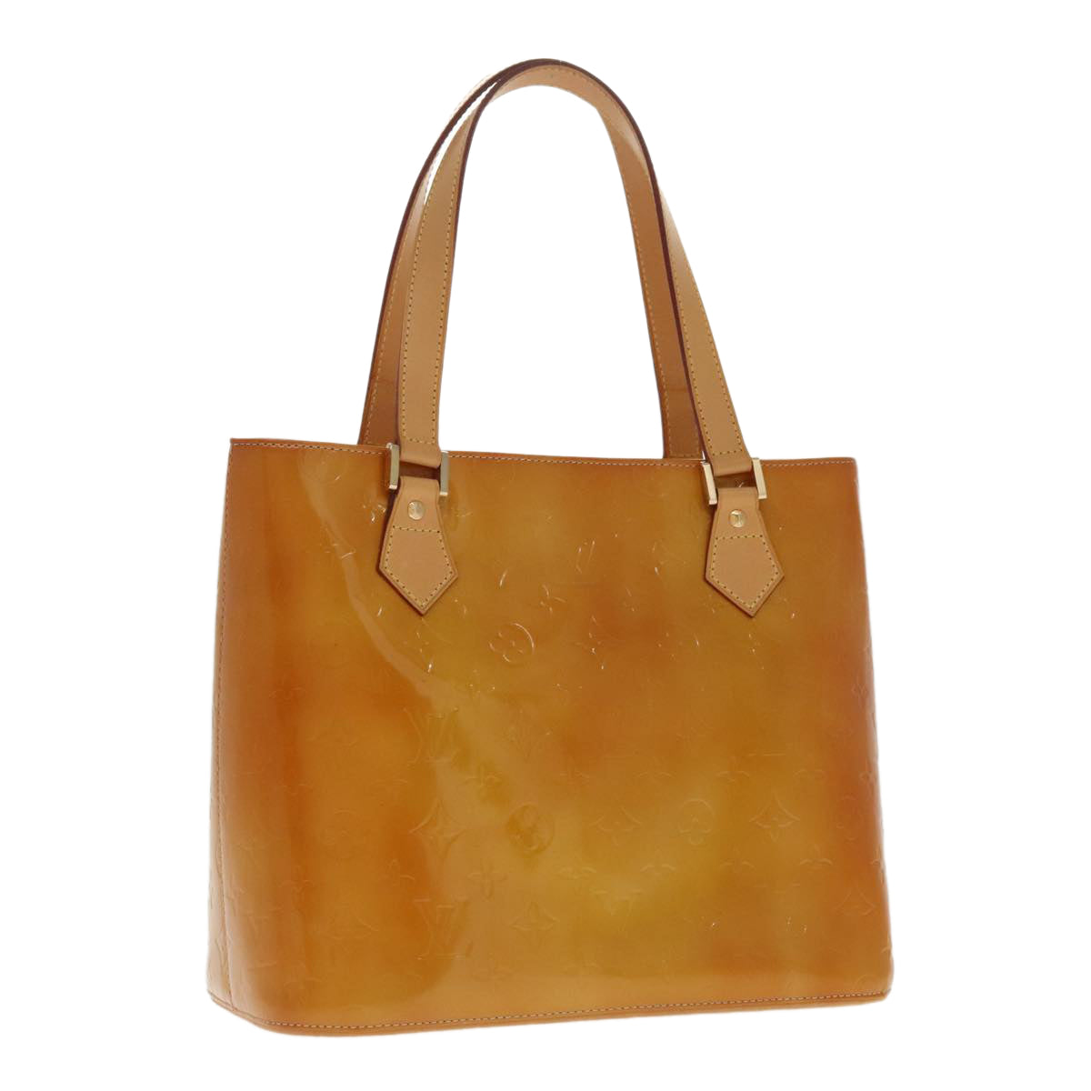 LOUIS VUITTON Monogram Vernis Houston Hand Bag Beige M91004 LV 96467
