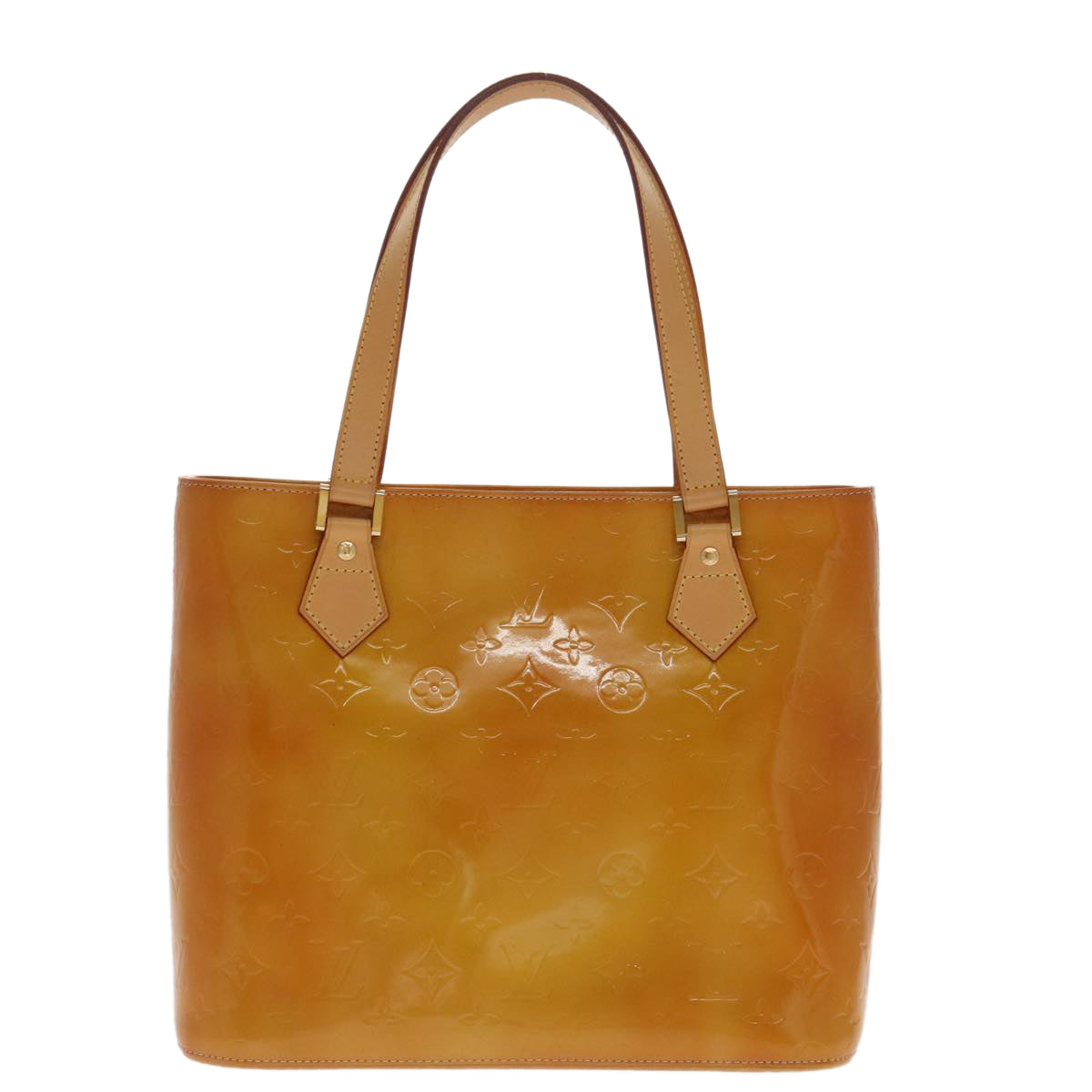 LOUIS VUITTON Monogram Vernis Houston Hand Bag Beige M91004 LV 96467