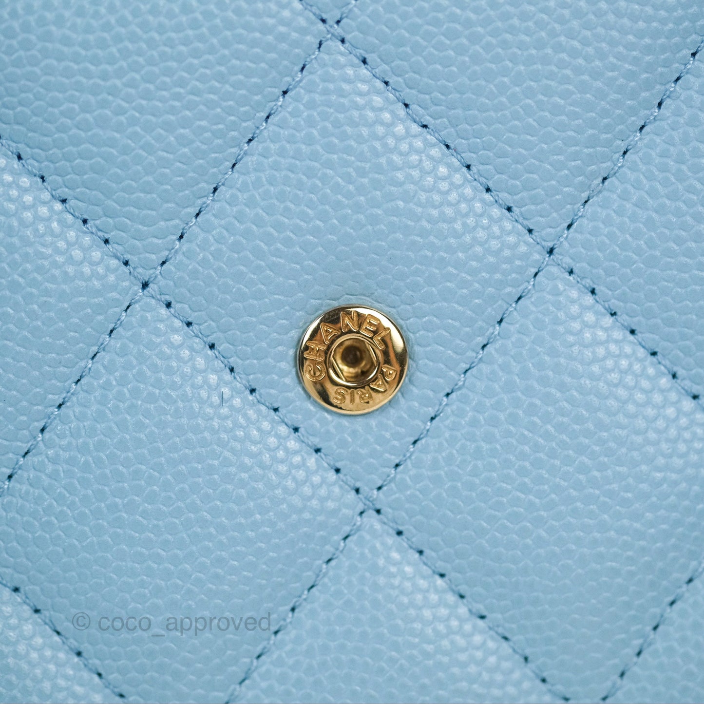 Chanel Long Flap Wallet Blue Caviar Gold Hardware