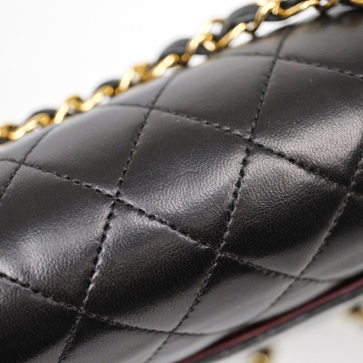 Chanel Classic M/L Medium Flap Quilted Black Lambskin Gold Hardware