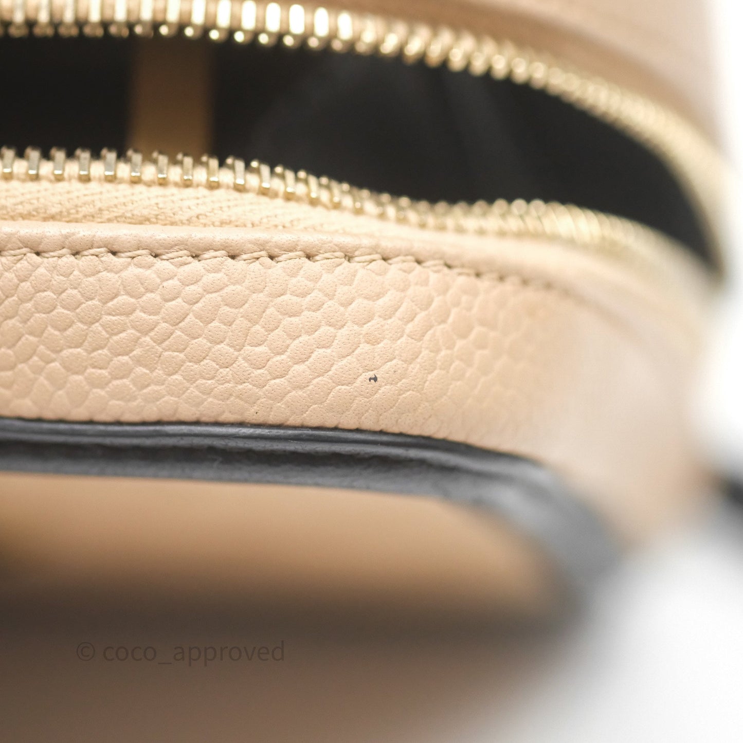 Chanel Medium CC Filigree Vanity Case Quilted Beige Black Caviar