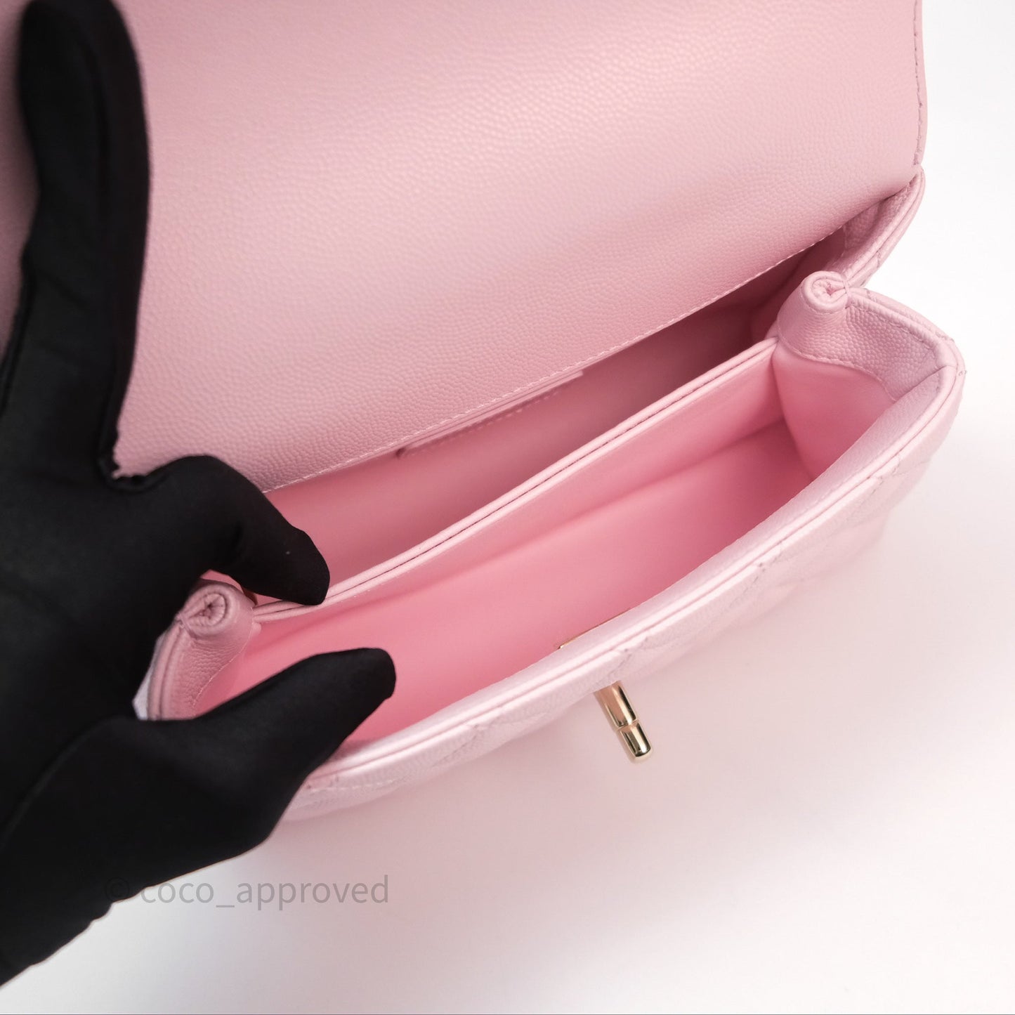 Chanel Small Coco Handle Light Pink Caviar Gold Hardware
