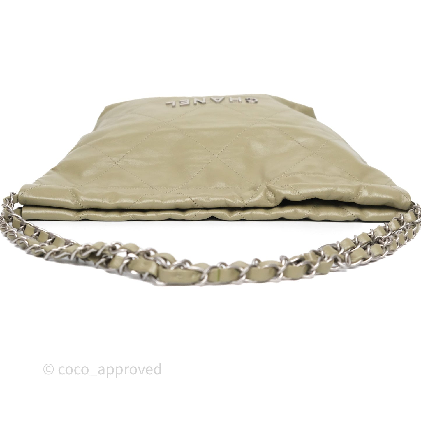Chanel 22 Small Sage Green Shiny Calfskin Silver Hardware