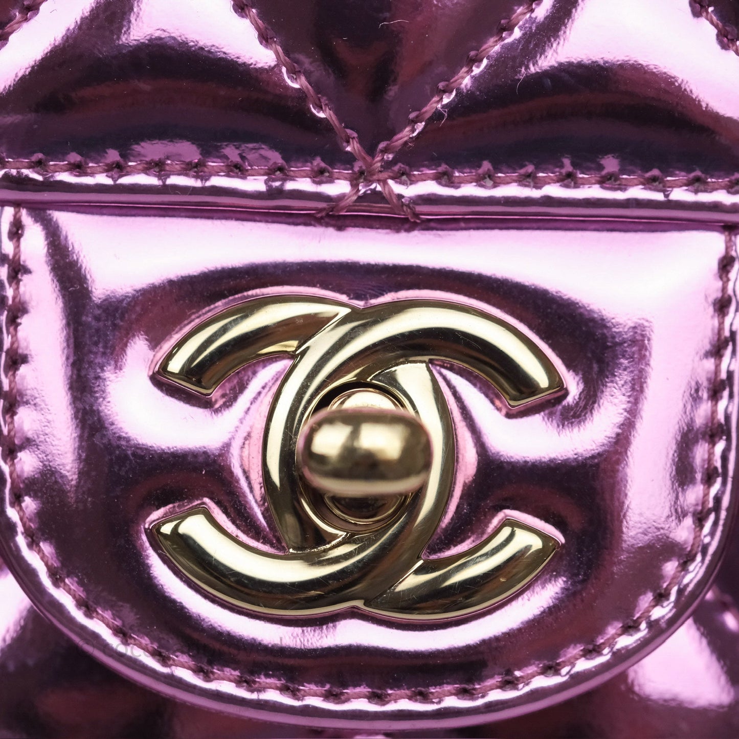 Chanel Hollywood Boulevard Flap with Star Coin Purse Lilac Pink Metallic Mirror Calfskin 24C