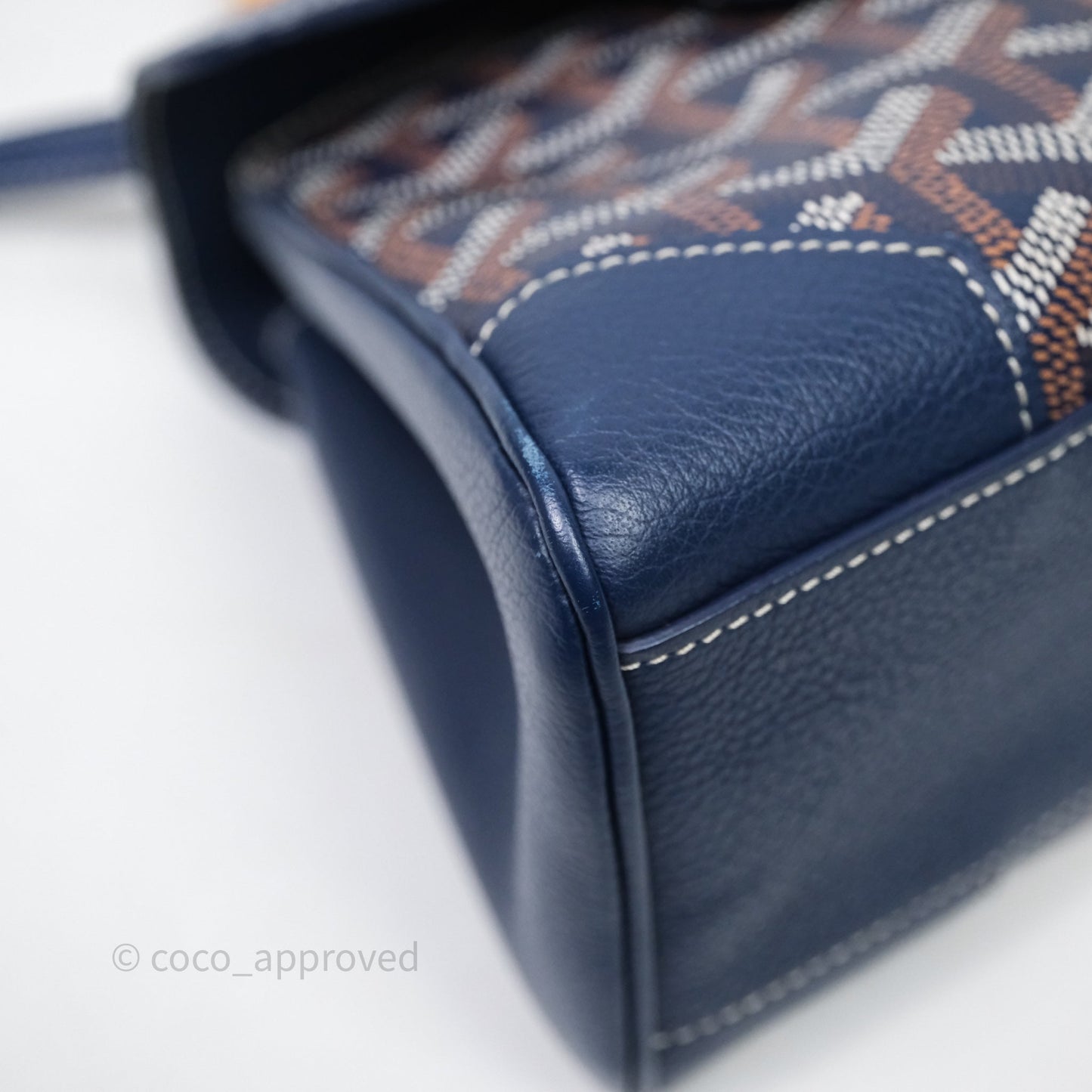 Goyard Saïgon Mini Bag Chevroches Calfskin Navy Silver Hardware