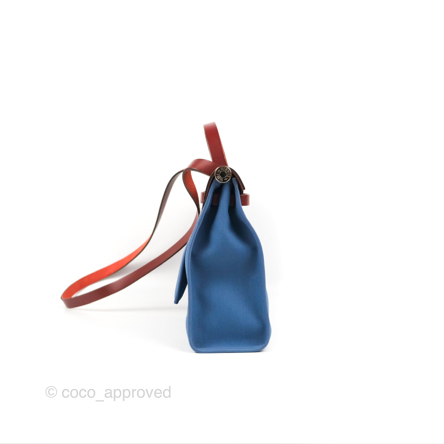 Hermès Herbag Zip 31 Rouge H/Bleu Agate Canvas Palladium Hardware