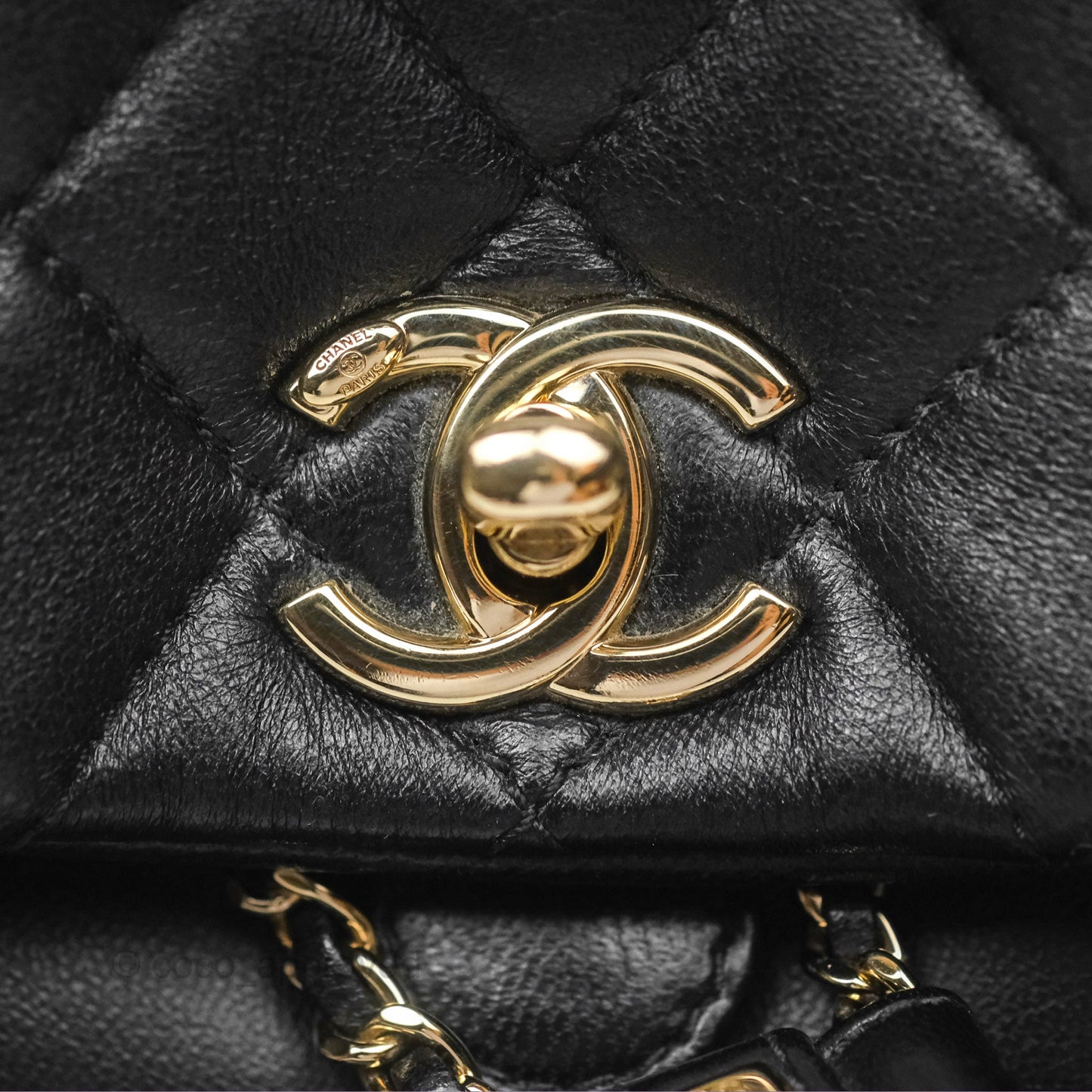 Chanel Quilted Small Duma Drawstring Backpack Black Lambskin