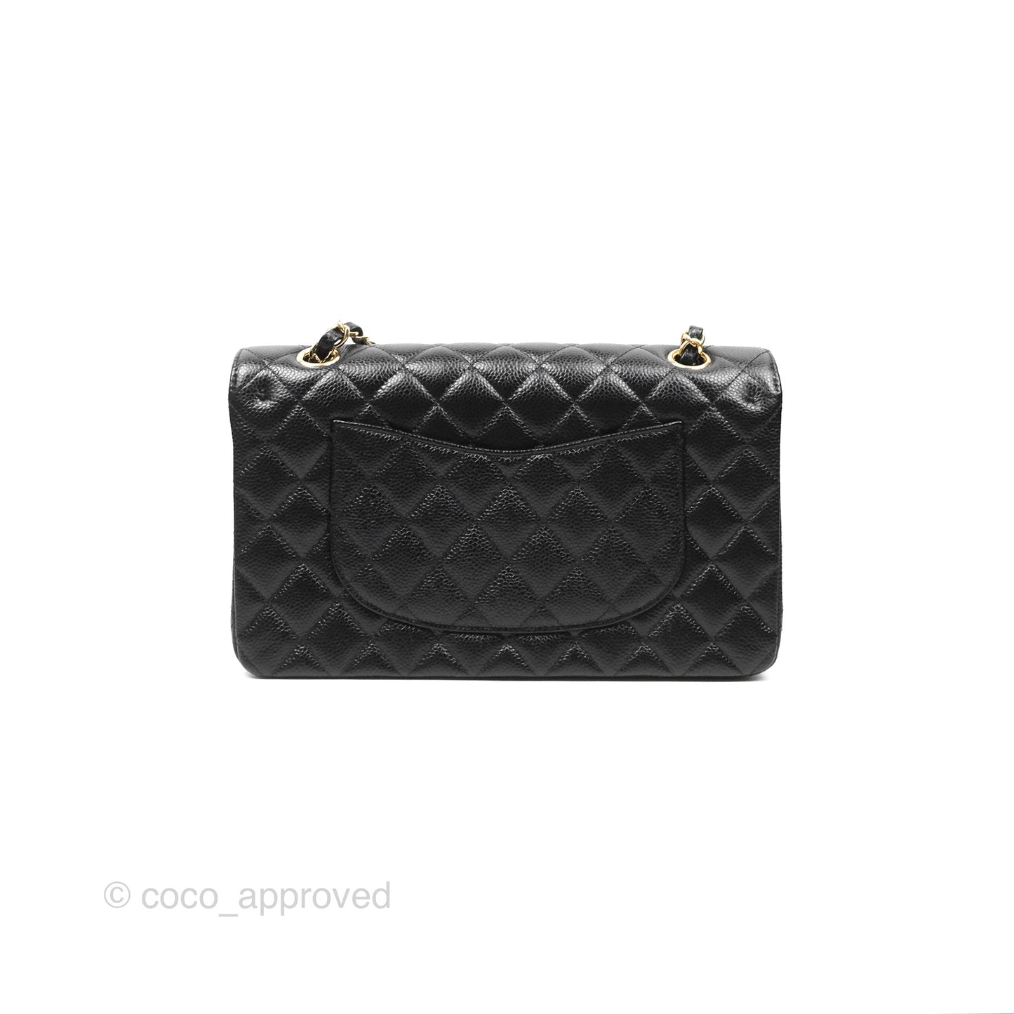 Chanel Classic M/L Medium Flap Quilted Black Caviar Gold Hardware