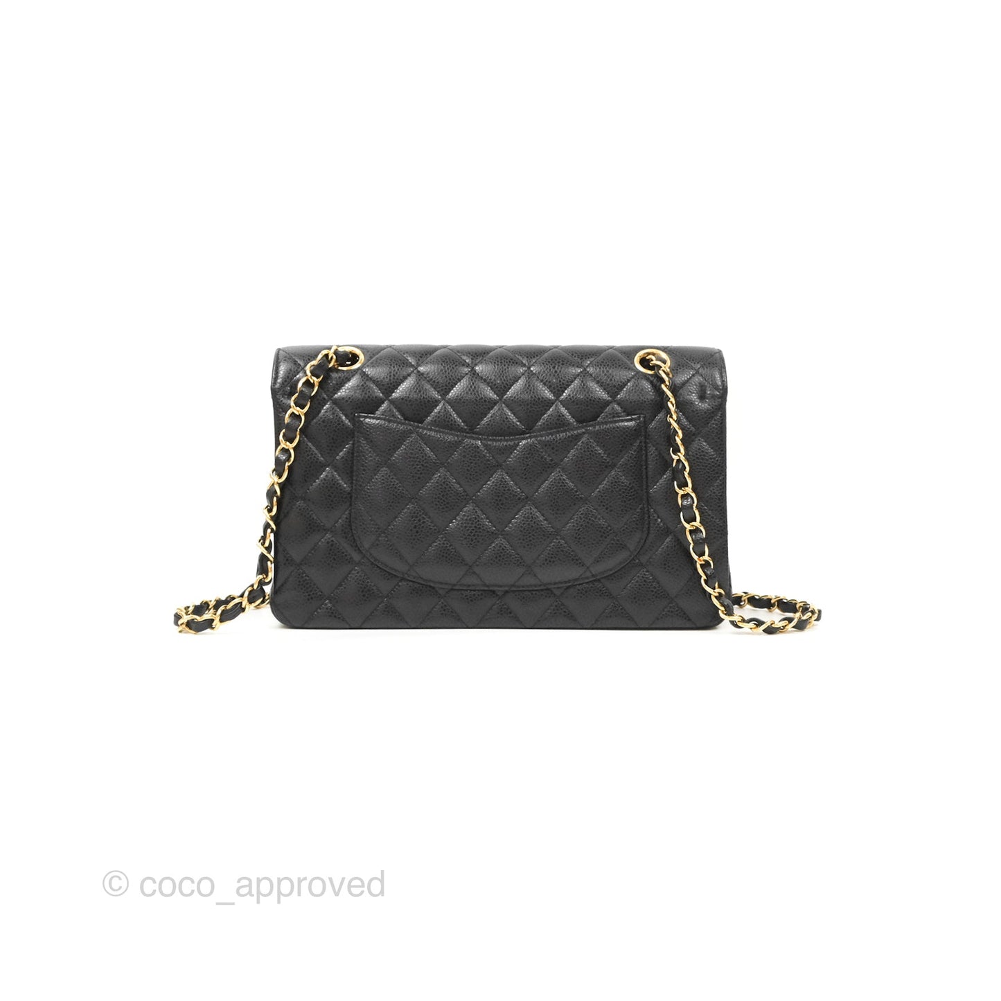 Chanel Classic M/L Medium Flap Quilted Black Caviar Gold Hardware