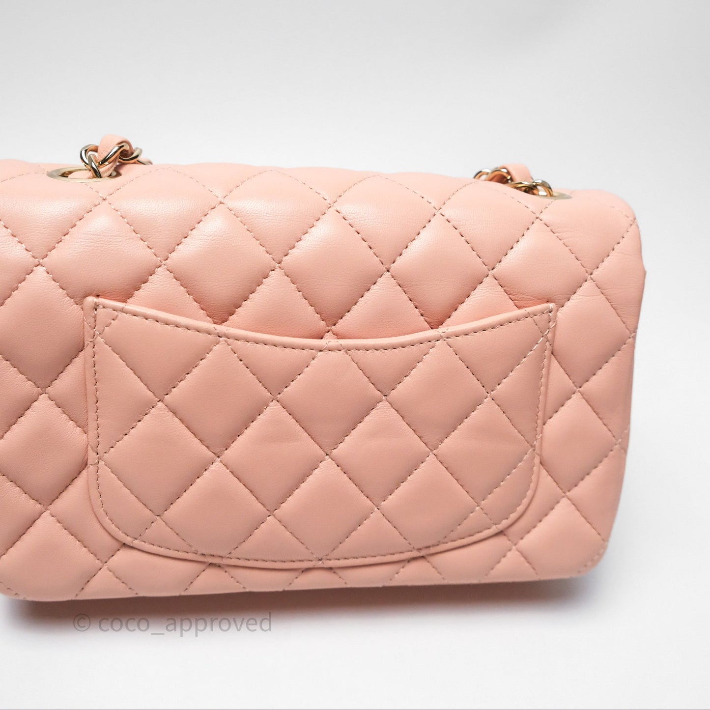 Chanel Quilted Mini Rectangular Flap Pink Lambskin Gold Hardware