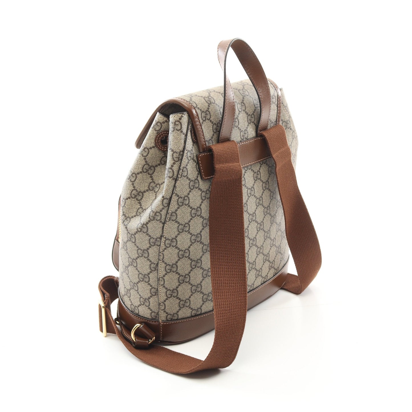 Luxury Gucci Trending 2025 Interlocking G GG Supreme Backpack Rucksack PVC Leather Beige Brown