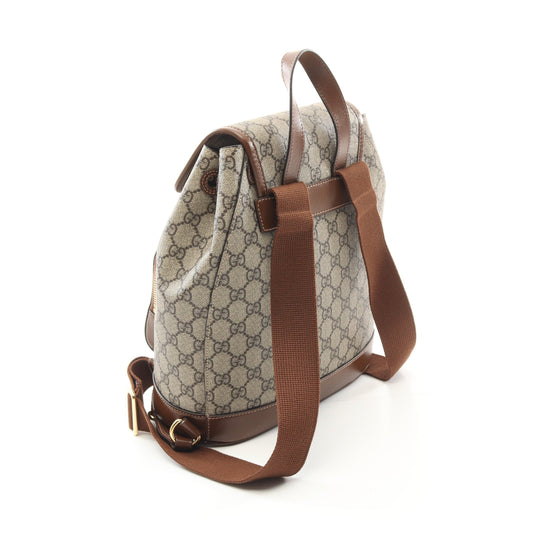 Luxury Gucci Trending 2025 Interlocking G GG Supreme Backpack Rucksack PVC Leather Beige Brown